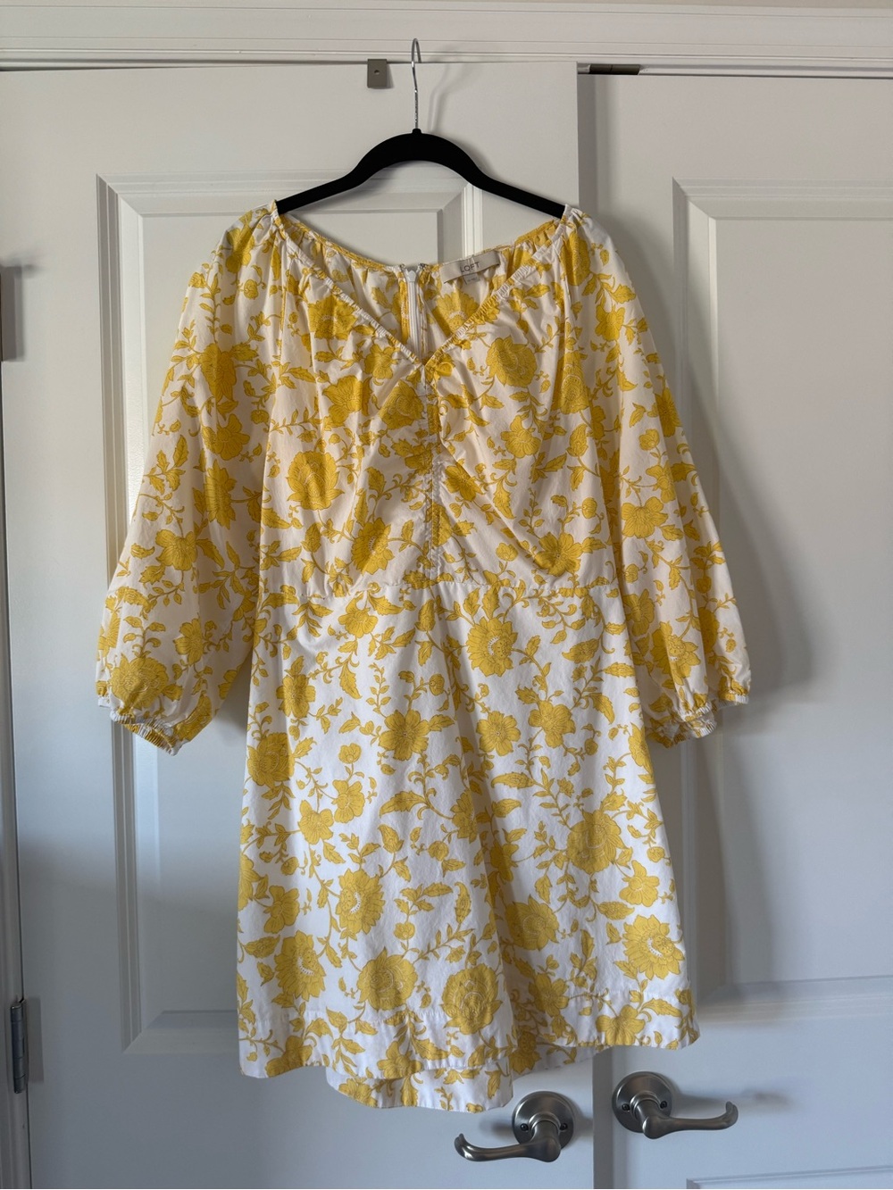 LOFT Yellow & White Floral Shift Dress